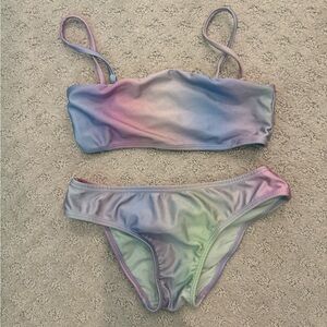 PQ Swim Girls Pastel Tie-Dye Bikini Set Size 12